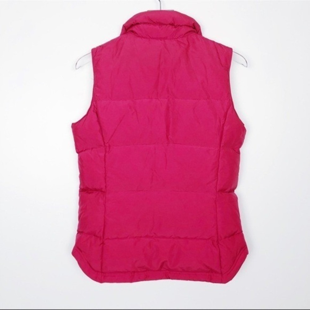 J.Crew Quilted Puffer Vest Bright Pink Orange Lined Snap Front Pockets Size M - Picture 3 of 12